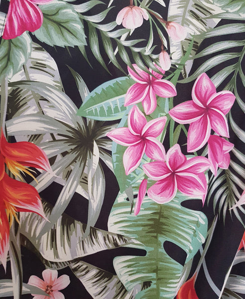 Bella London Alice Tropical Print Playsuit With Zip Detail, Print Detail Photo